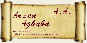 Arsen Agbaba vizit kartica